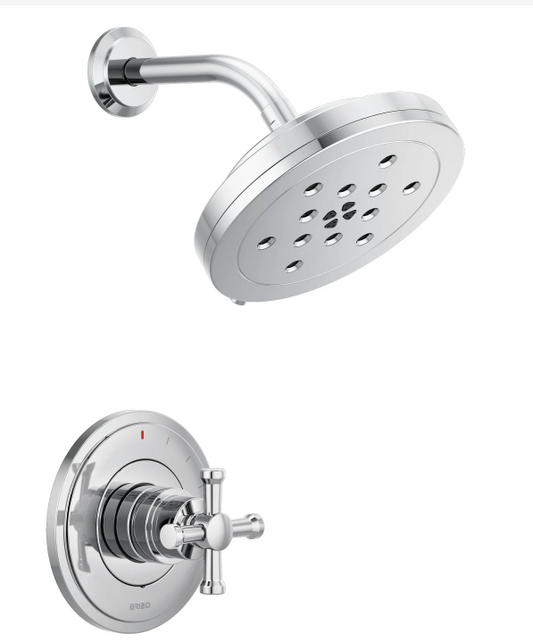 Brizo T60P242-LHP Atavis Pressure Balanced Shower Only Trim Package with 1.75 GPM Multi Function Shower Head - Less Handle and Rough in Chrome Showers