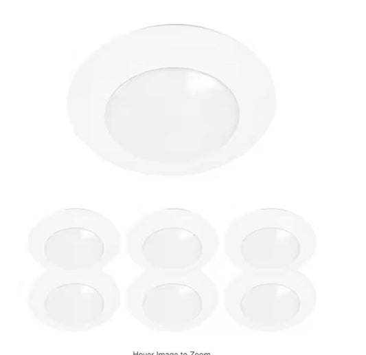 HALO HLCE 6 in. 3000K Integrated LED Recessed Light Trim (6-Pack), Title 20 Compliant