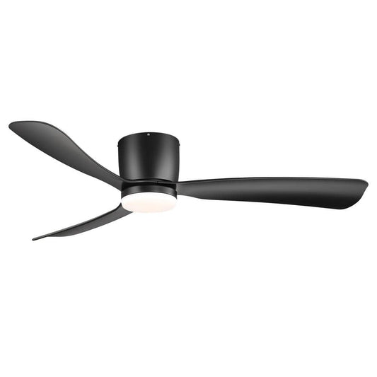 Propeller 52 in. Indoor Black Hugger Ceiling Fan with Color-Changing LED Light with Remote Control