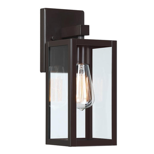 Martin 13 in. 1-Light Bronze Hardwired Outdoor Wall Lantern Sconce