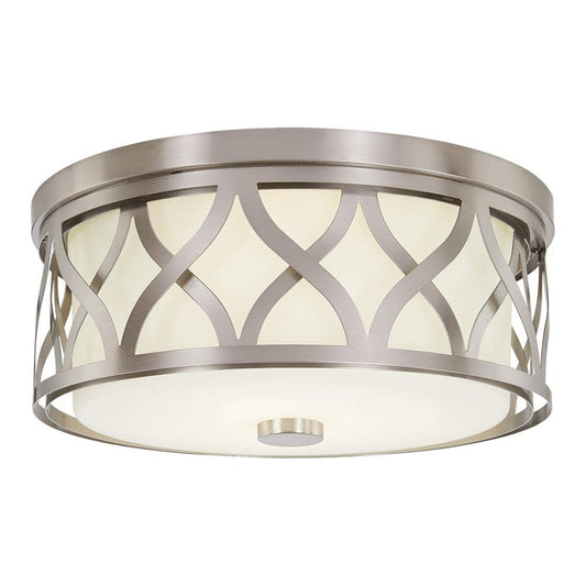 Hampton Bay Montrose 14 in. 3-Light Brushed Nickel Flush Mount