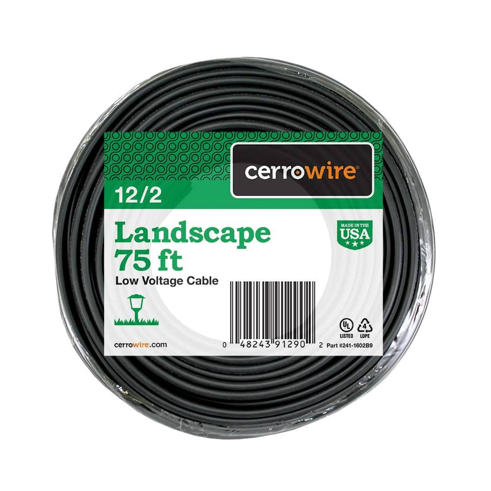 75 ft. 12/2 Black Stranded Low-Voltage Landscape Lighting Wire