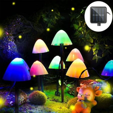 20IN Solar Mushroom String LED Lights