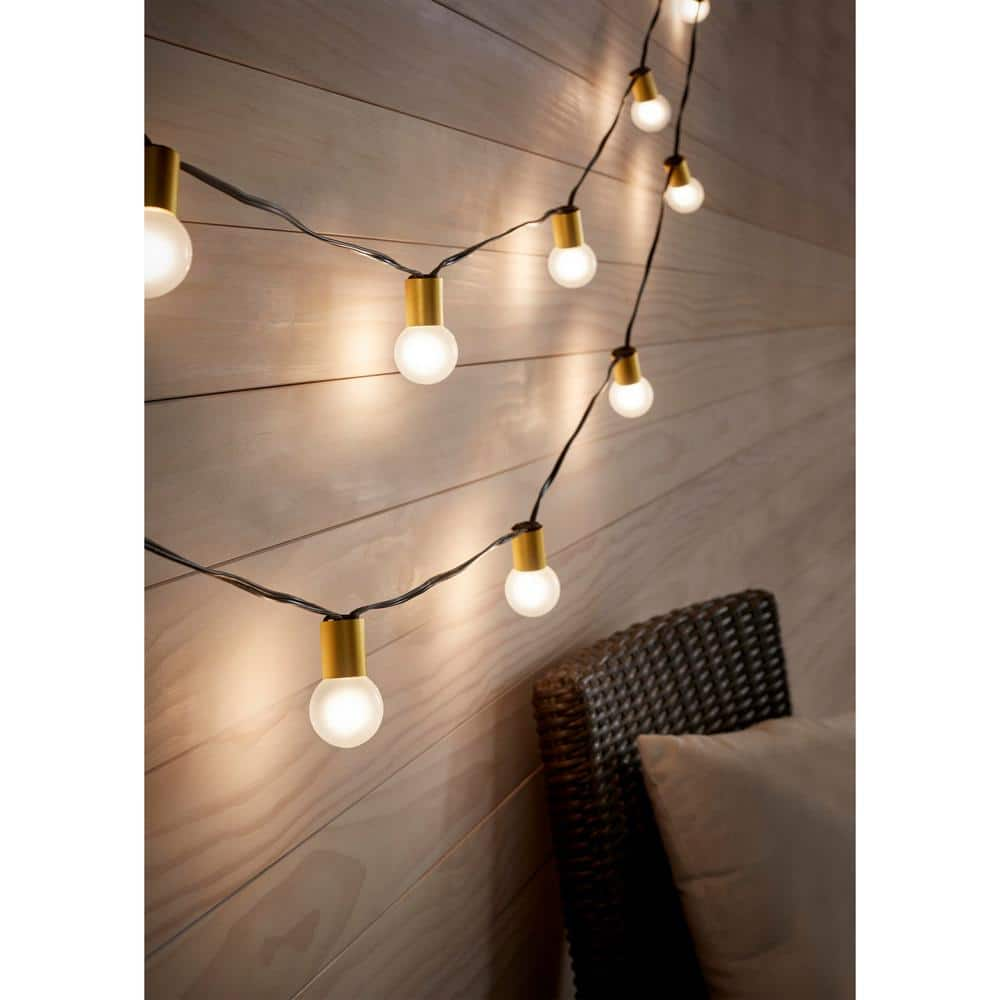 12-Light 12 ft. Indoor/Outdoor Gold Socket Plug-In String Light with Incandescent Bulbs Included