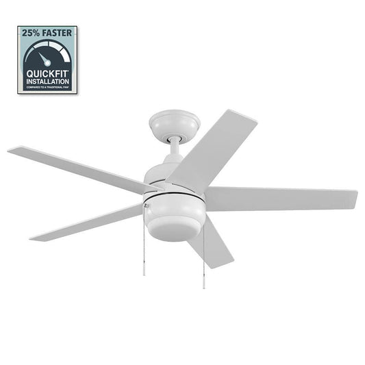 Mena 44 in. LED Indoor/Outdoor Matte White Ceiling Fan with Light Kit and Reversible Blades Included