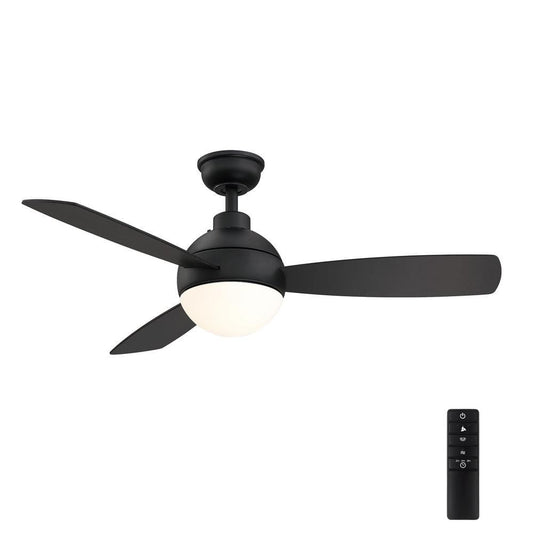 Home Decorators Collection Alisio 44  LED Matte Black Ceiling Fan with Remote