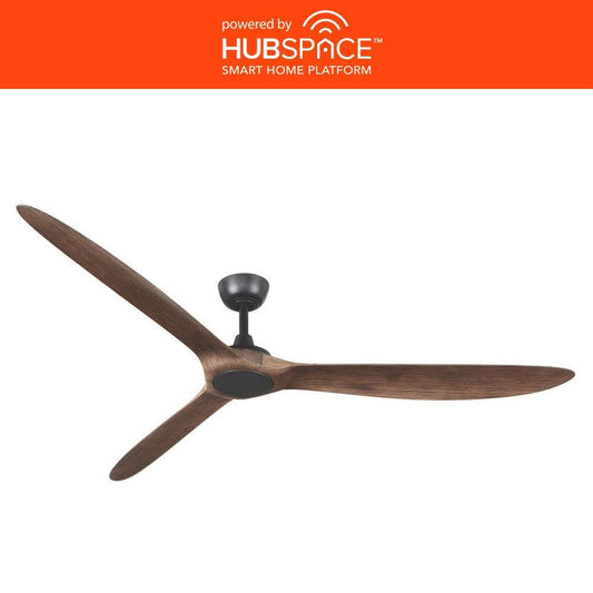 Home Decorators Collection Tager 72 in. Indoor/Outdoor Matte Black Smart Ceiling Fan with Remote Control Powered by Hubspace