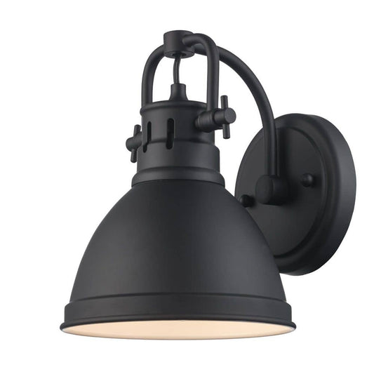 Coalville 1-Light Matte Black Indoor Farmhouse Wall Sconce Light Fixture with Metal Shade