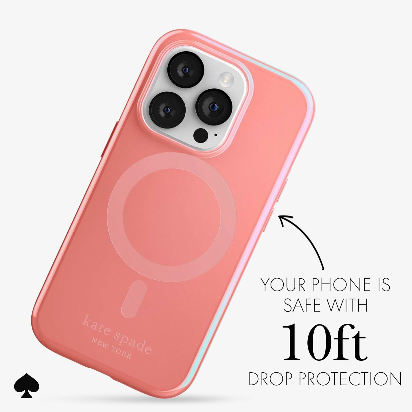 kate spade new york iPhone 14 Pro Case, Compatible with MagSafe - Grapefruit Soda Lacquer