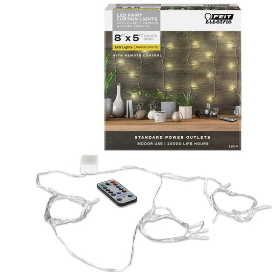 Feit Electric 3010239 8 ft. LED 100 Light String Light  Warm White