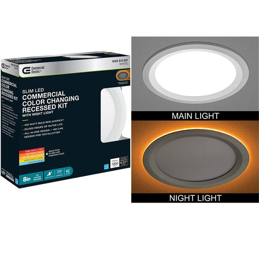 CE Ultra Slim 8in. Canless LED Recessed Light Trim