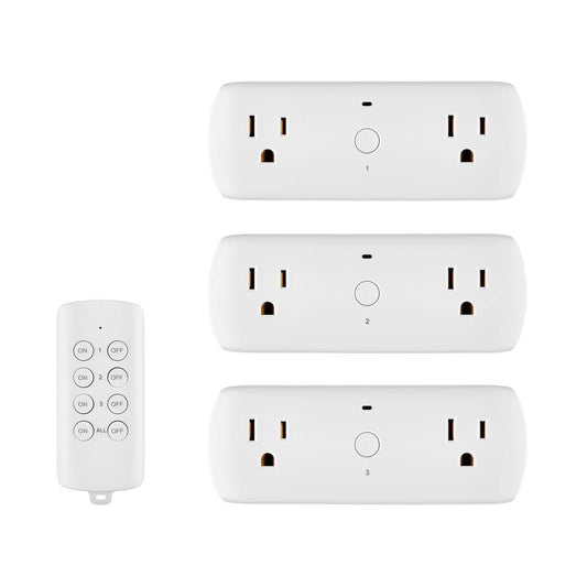 Wireless Indoor Remote Control AC/DC Adapter, White(3-Pack)