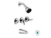 Glacier Bay Aragon 3-Handle 1-Spray Tub and Shower Faucet in Chrome (Valve Included), Grey