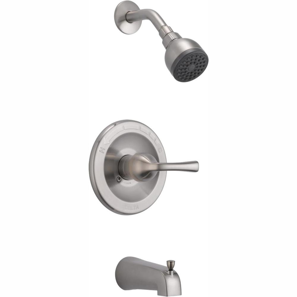 Delta Foundations Single-Handle 1-Spray Tub and Shower Faucet in Brushed Nickel (Valve Included)