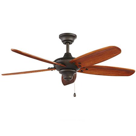 Home Decorators Collection Altura 48 in. Indoor/Outdoor Oil-Rubbed Bronze Ceiling Fan with Downrod and Reversible Motor; Light Kit Adaptable