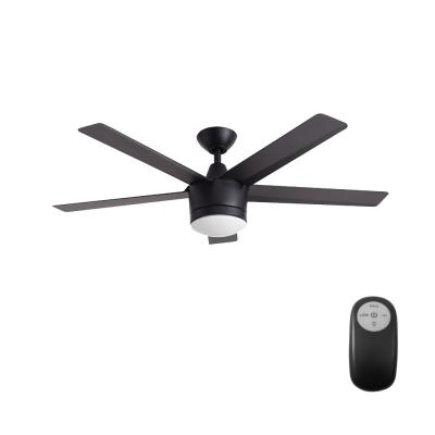 Home Decorators Merwry 52 Inches Integrated LED Indoor Matte Remote Control Ceiling Fan  Matte Black