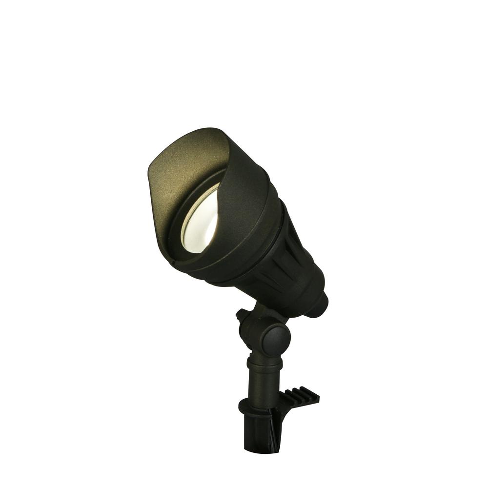 Hampton Bay 13.3-Watt Millennium Black Adjustable Light Color Outdoor Integrated LED Landscape Flood Light