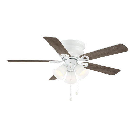 Home Decorators Collection Clarkston II 44 in. LED Indoor White Ceiling Fan with Light Kit