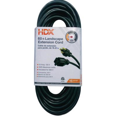 HDX 60 Ft. 16/3 Extension Cord, Green