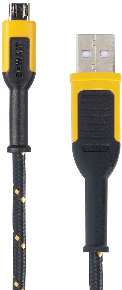 DeWalt Micro to USB Cable 10 Ft. Black/Yellow