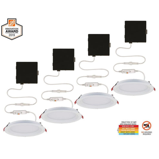 Commercial Electric 4  Color Selectable Canless Recessed LED Kit (4-Pack)