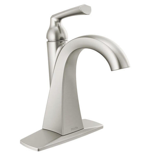 Delta Pierce Single Hole Single-Handle Bathroom Faucet in SpotShield Brushed Nickel