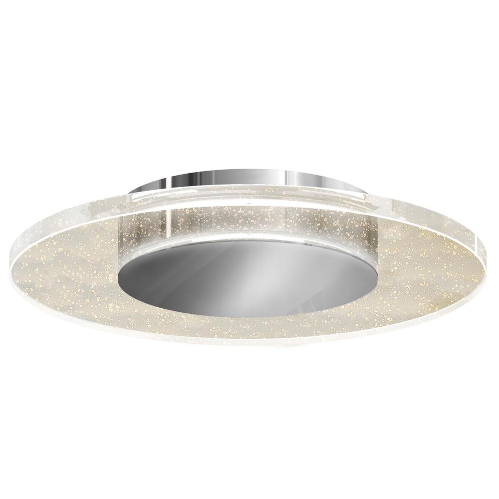 Artika Essence Disk 13 in. Chrome Modern LED Flush Mount Ceiling Light