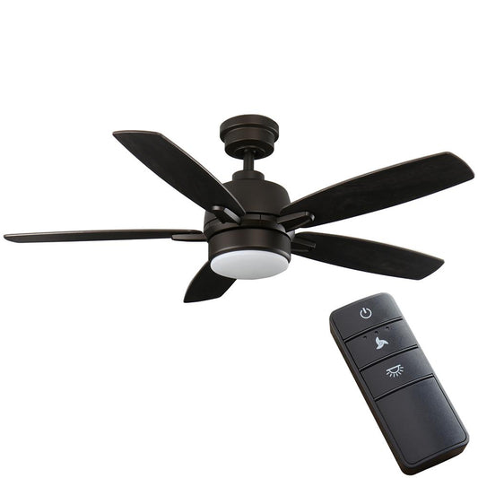 Home Decorators Collection Fawndale 46 in. Indoor Integrated LED Bronze Ceiling Fan with Light Kit, 5 Reversible Blades and Remote Control