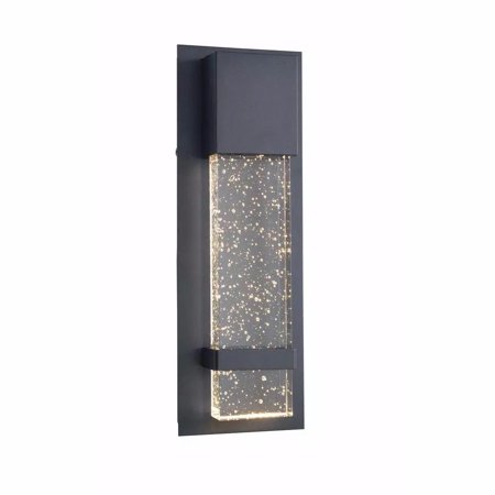 Home Decorators 1 Light Black Integrated LED Outdoor Seeded Glass Wall Lantern Sconce Light