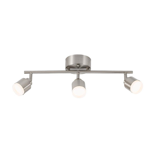 Hampton Bay 19 in. 3-Light Brushed Steel Integrated LED Track Lighting Kit