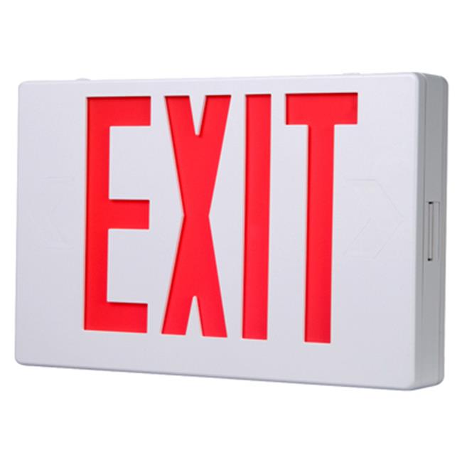 All-Pro 25-Watt White Integrated LED Exit Sign with Red Letters