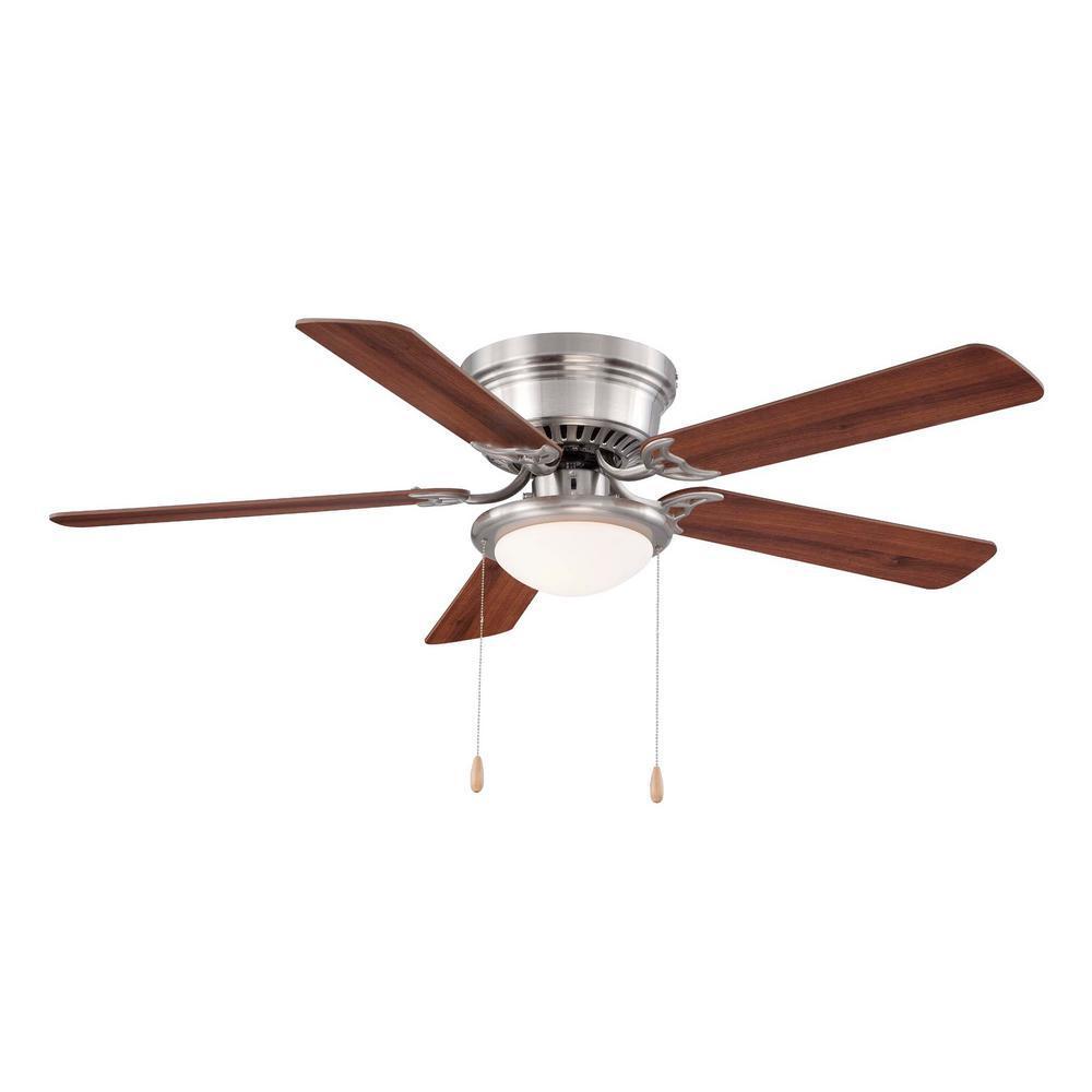 Hugger 52 in. LED Brushed Nickel Ceiling Fan