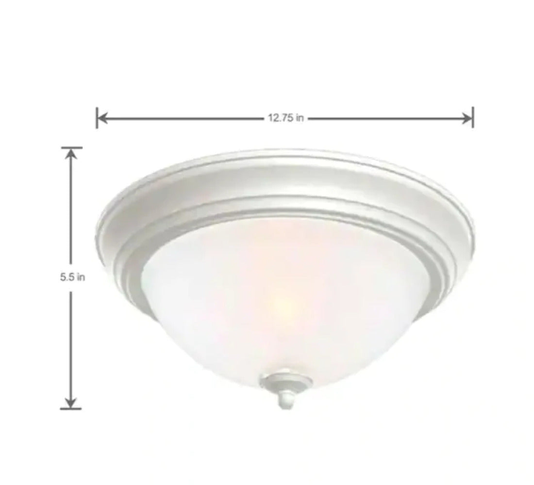 Commercial Electric 13 White Flush Ceiling Mount 2 Pack Frosted Glass 442 616 Light Fixture