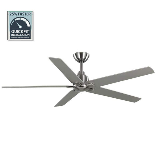 Hampton Bay Bellmore 56 in. Indoor Brushed Nickel Ceiling Fan with DC Motor and Remote Control Included