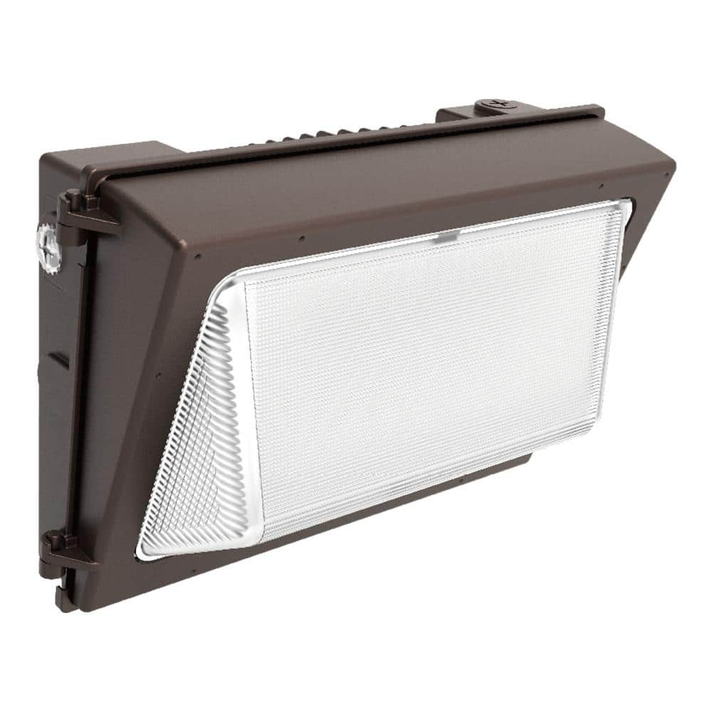 Commercial Electric 250-Watt Equivalent, Integrated LED, Bronze, Dusk to Dawn Wall Pack Light, 3000K-5000K