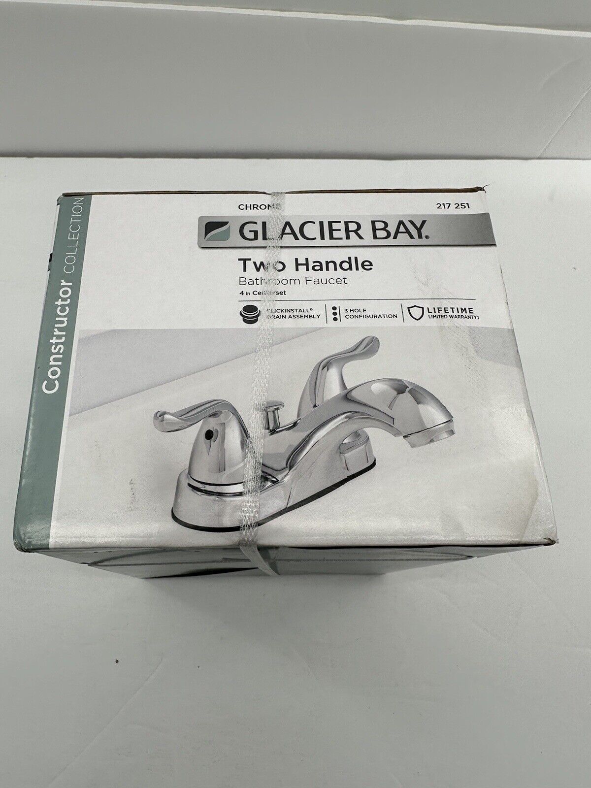 Glacier Bay Constructor 4"  Double Handle Bathroom Faucet Chrome