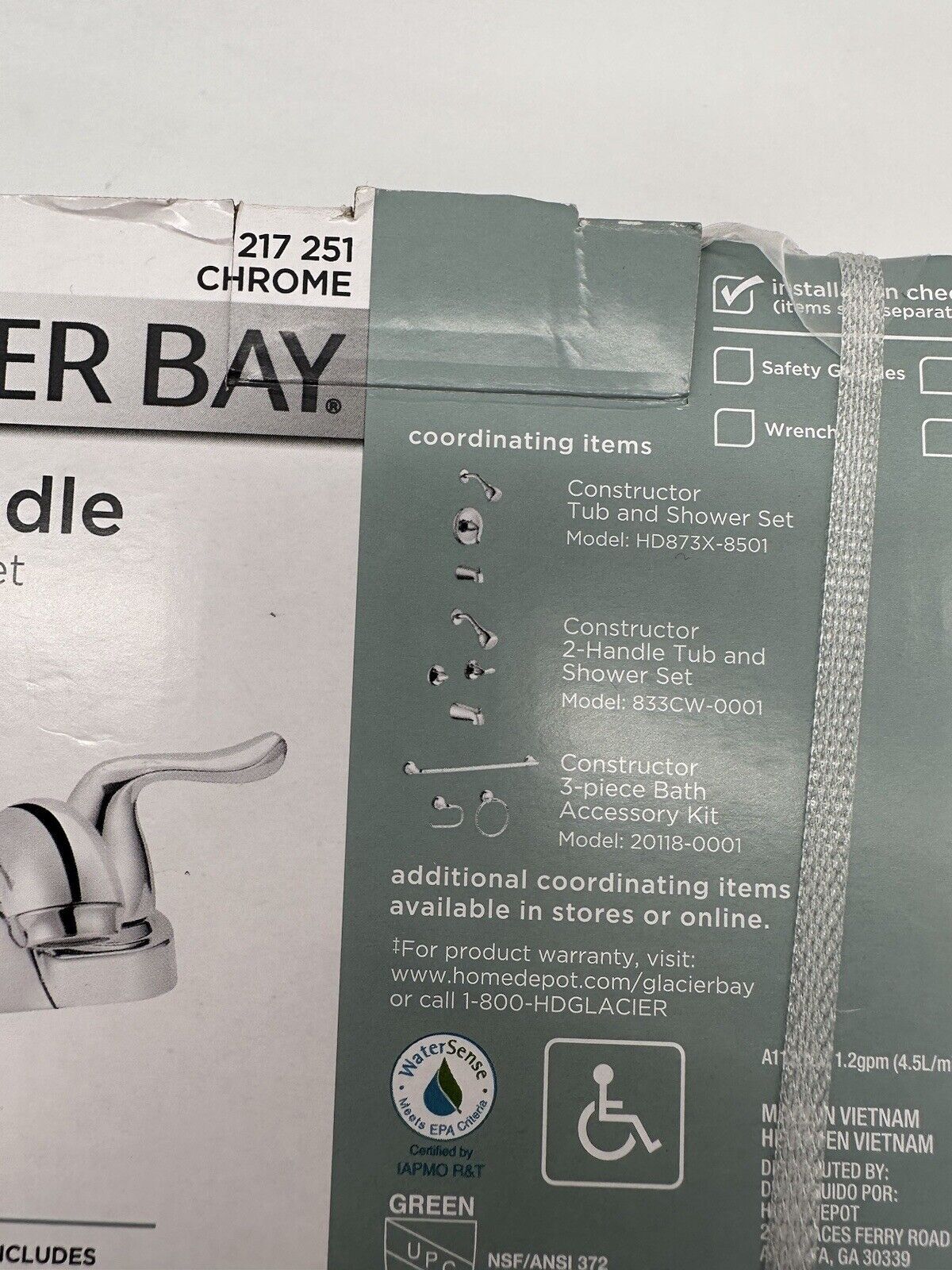 Glacier Bay Constructor 4"  Double Handle Bathroom Faucet Chrome