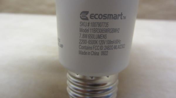 Eco-Smart BR30 65W replacement Dimmable LED Light Smart Bulb. 2-Pack